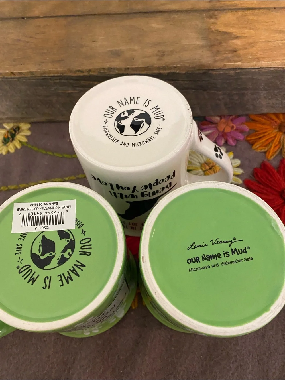 Green Paw Print Ceramic Mug - 